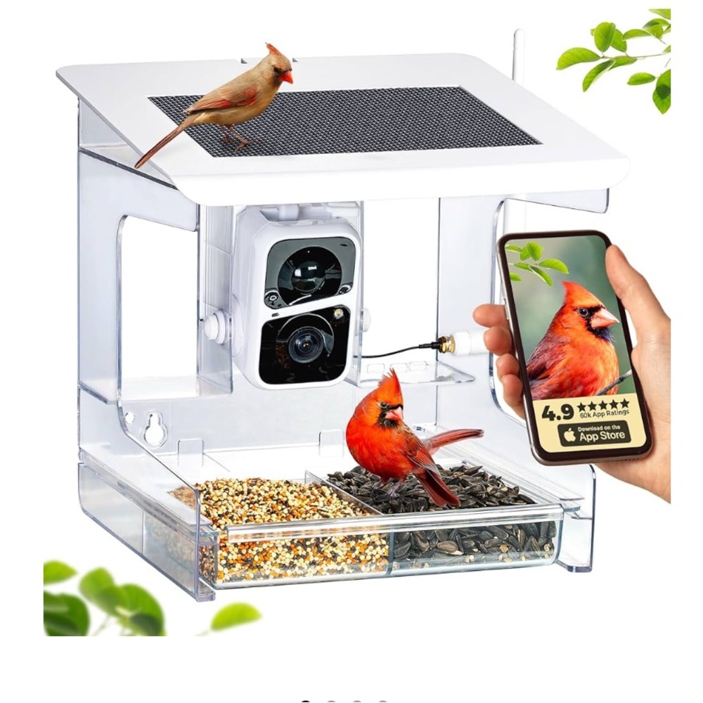Smart Bird Feeder with Camera - White